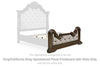 Pie de cama tapizado con listones Maylee King/California King