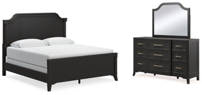 Welltern California King Panel Bed, Dresser and Mirror