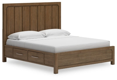 Cama King Cabalynn con paneles y almacenamiento