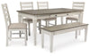 Skempton Dining Table, 4 Chairs, and Bench