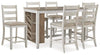 Mesa de comedor Skempton de altura de mostrador y 6 taburetes
