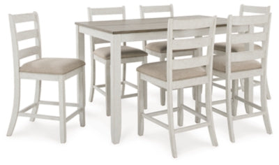 Mesa de comedor y taburetes de bar Skempton (juego de 7)