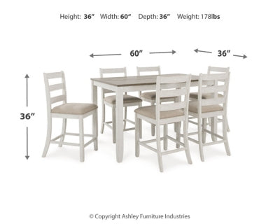 Mesa de comedor y taburetes de bar Skempton (juego de 7)