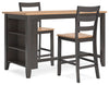 Mesa de comedor Gesthaven de altura de mostrador y 2 taburetes