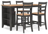 Mesa de comedor Gesthaven de altura de mostrador y 4 taburetes