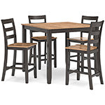 Mesa de comedor Gesthaven de altura de mostrador y 4 taburetes (juego de 5)