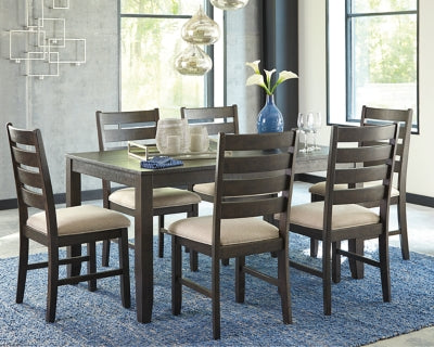 Mesa de comedor y sillas Rokane (juego de 7)