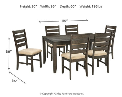 Mesa de comedor y sillas Rokane (juego de 7)
