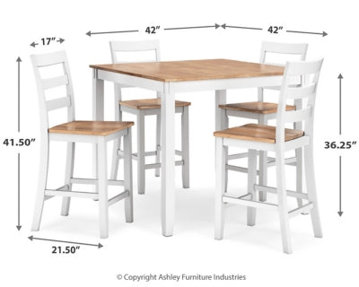 Gesthaven Counter Height Dining Table and 4 Barstools (Set of 5)