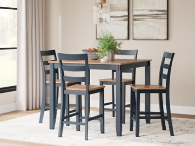 Mesa de comedor Gesthaven de altura de mostrador y 4 taburetes (juego de 5)
