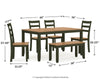 Mesa de comedor Gesthaven con 4 sillas y banco (juego de 6)
