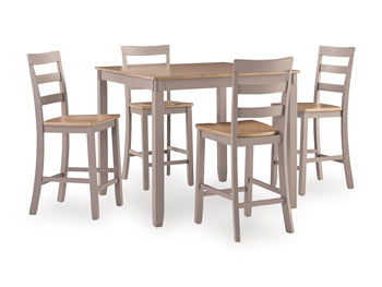 Gesthaven Counter Height Dining Table and 4 Counter Stools