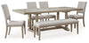 Vallardia Dining Table, 4 Chairs and Bench
