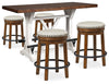 Mesa de altura de mostrador Valebeck y 4 taburetes