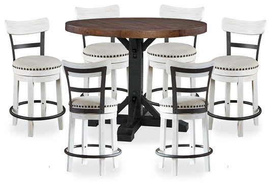 Valebeck Counter Height Dining Table and 6 Barstools