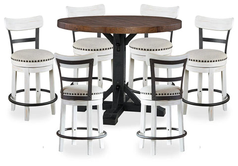 Valebeck Counter Height Dining Table and 6 Barstools