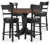 Valebeck Counter Height Table and 4 Barstools