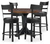 Mesa de altura de mostrador Valebeck y 4 taburetes