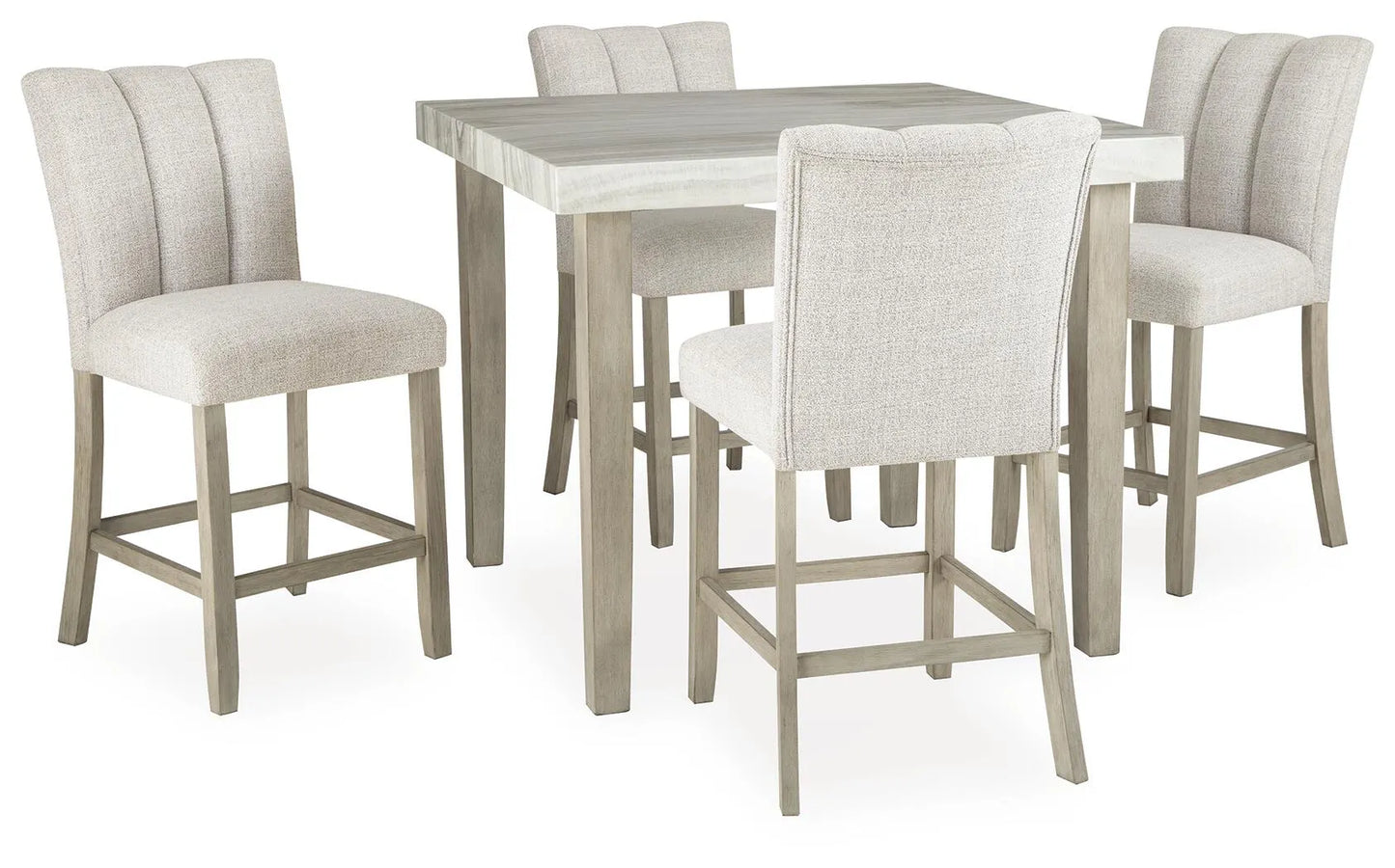 Karmenton Counter Height Dining Table and 4 Barstools