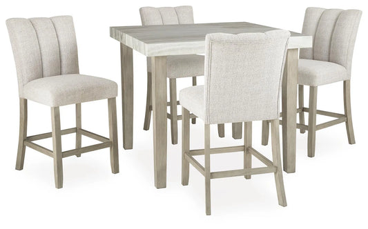 Karmenton Counter Height Dining Table and 4 Barstools
