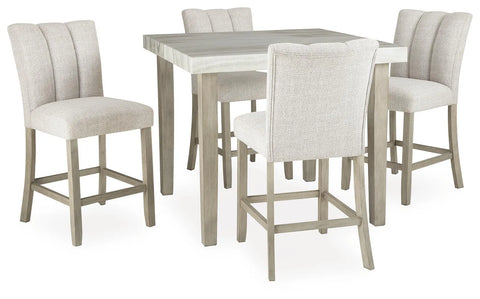 Karmenton Counter Height Dining Table and 4 Barstools