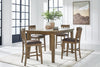 Broxtyn Counter Height Extension Dining Table and 4 Barstools