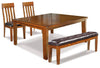 Mesa de comedor Ralene, 2 sillas y banco