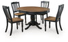 Loganeer Extension Dining Table and 4 Chairs