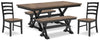 Mesa de comedor Wildenauer, 2 sillas y 2 bancos