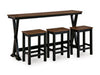 Wildenauer Counter Height Dining Table and 3 Barstools Set