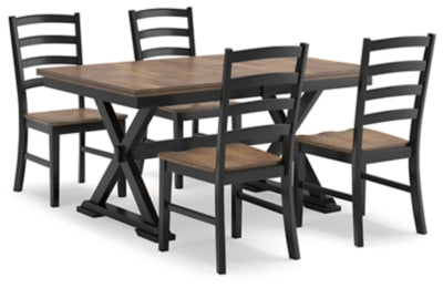 Mesa de comedor Wildenauer y 4 sillas
