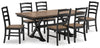 Mesa de comedor extensible Wildenauer y 6 sillas