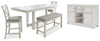 Robbinsdale Counter Height Dining Table, 2 Barstools, Bench and Server