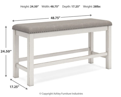 Banco de comedor Robbinsdale de 49" de altura de mostrador