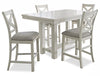 Mesa de comedor Robbinsdale de altura de mostrador y 4 taburetes
