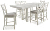 Mesa de comedor Robbinsdale de altura de mostrador y 6 taburetes