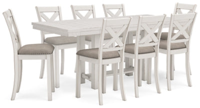 Mesa de altura de mostrador Robbinsdale y 8 taburetes