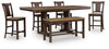 Anixburg Counter Height Extension Dining Table 4 Barstools and Bench