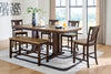 Anixburg Counter Height Extension Dining Table 4 Barstools and Bench
