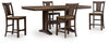 Anixburg Counter Height Extension Dining Table and 4 Barstools