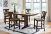 Anixburg Counter Height Extension Dining Table and 4 Barstools