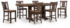 Anixburg Counter Height Extension Dining Table and 6 Barstools