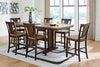 Anixburg Counter Height Extension Dining Table and 6 Barstools