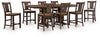 Anixburg Counter Height Extension Dining Table and 8 Barstools