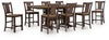 Anixburg Counter Height Extension Dining Table and 8 Barstools