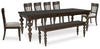 Mesa de comedor Veramond, 6 sillas y banco