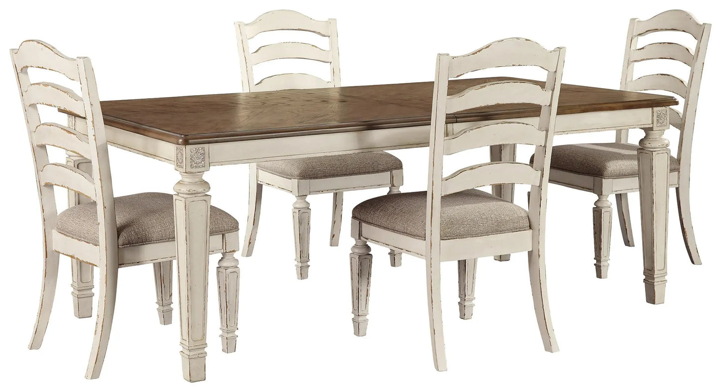 Realyn Extension Dining Table and 4 Chairs