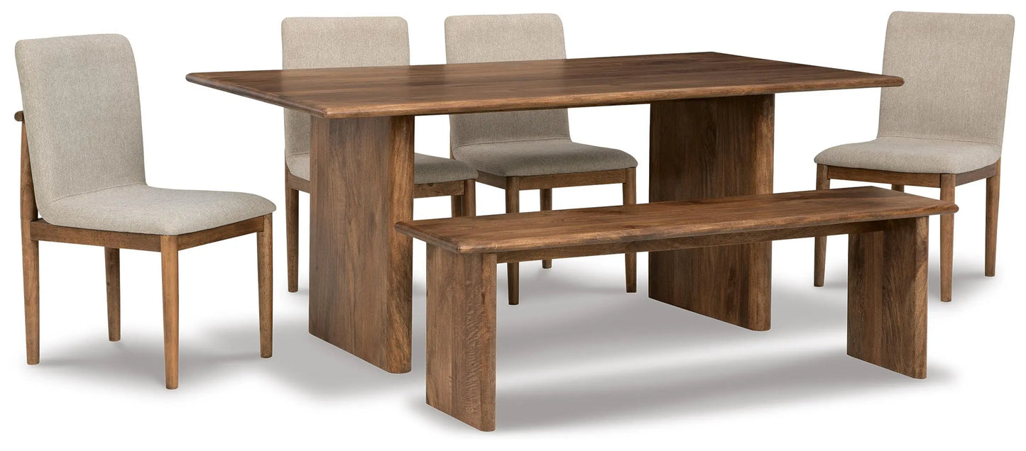 Isanti Dining Table, 4 Chairs and Bench