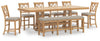 Mesa de comedor de altura de mostrador Havonplane, 6 taburetes y banco