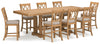 Mesa de comedor de altura de mostrador Havonplane y 8 taburetes